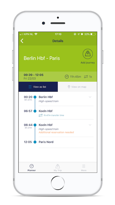 Interrail Rail Planner App – My Trip on iOS